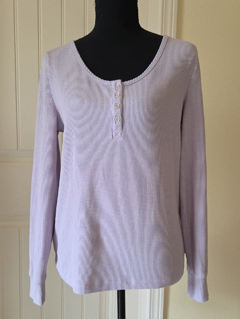 Women's Infinity Thermal Henley, Lavender, Size L